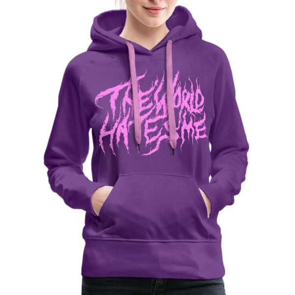 TWHM Fire Graffiti Pink Letter Women’s Premium Hoodie - purple