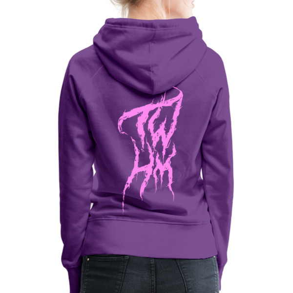 TWHM Fire Graffiti Pink Letter Women’s Premium Hoodie - purple