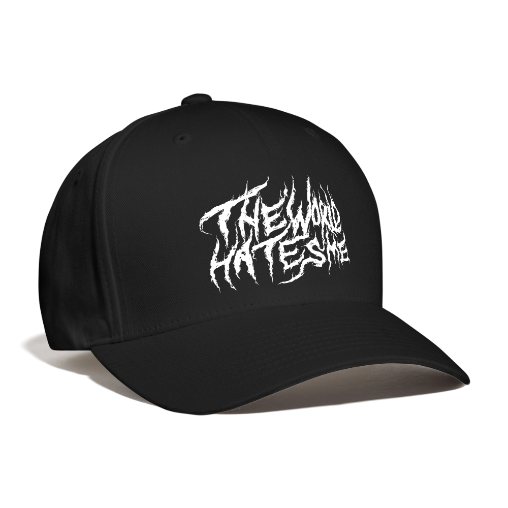 TWHM Fire Graffiti White Letter Baseball Cap - black