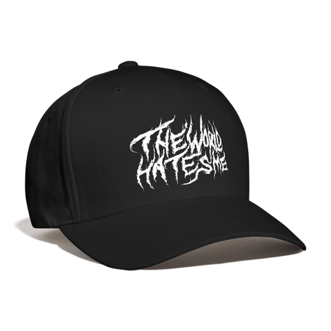 TWHM Fire Graffiti White Letter Baseball Cap - black