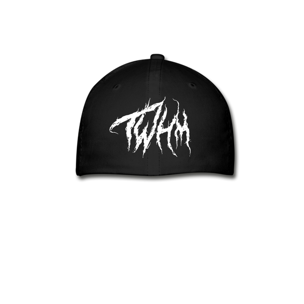 TWHM Fire Graffiti White Letter Baseball Cap - black