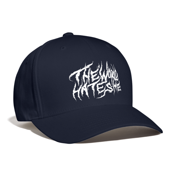 TWHM Fire Graffiti White Letter Baseball Cap - navy