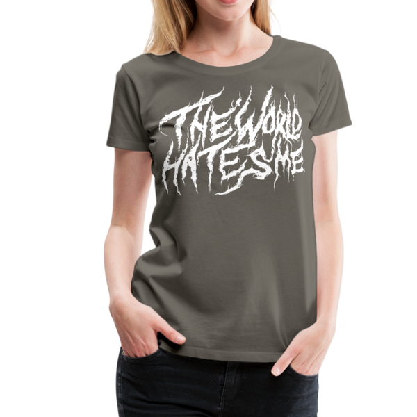 TWHM Fire Graffiti White Letter Women’s Premium T-Shirt - asphalt gray