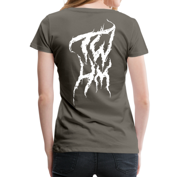 TWHM Fire Graffiti White Letter Women’s Premium T-Shirt - asphalt gray