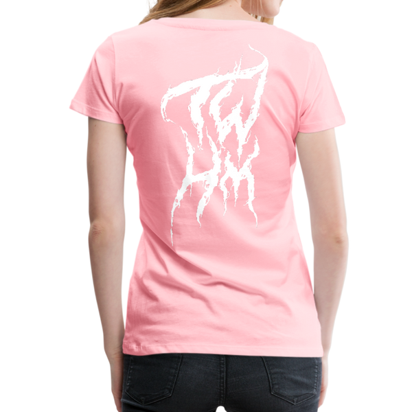 TWHM Fire Graffiti White Letter Women’s Premium T-Shirt - pink