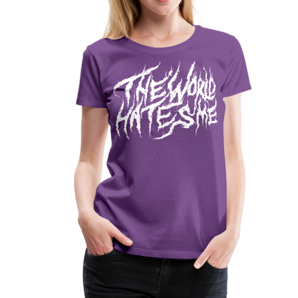 TWHM Fire Graffiti White Letter Women’s Premium T-Shirt - purple