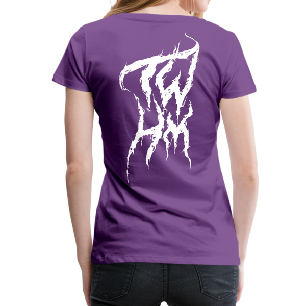 TWHM Fire Graffiti White Letter Women’s Premium T-Shirt - purple