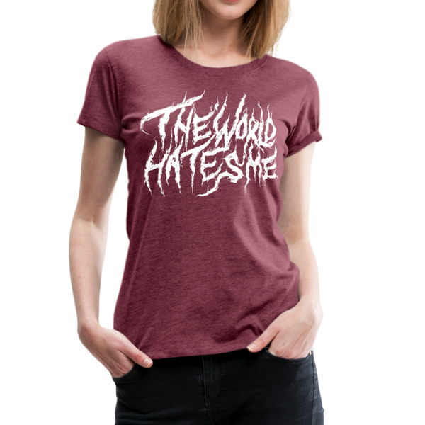 TWHM Fire Graffiti White Letter Women’s Premium T-Shirt - heather burgundy