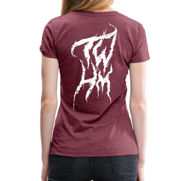 TWHM Fire Graffiti White Letter Women’s Premium T-Shirt - heather burgundy