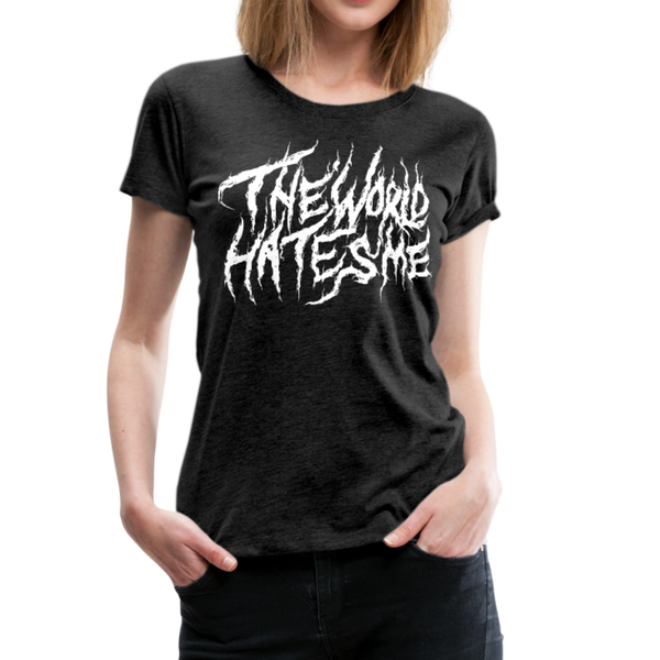 TWHM Fire Graffiti White Letter Women’s Premium T-Shirt - charcoal gray