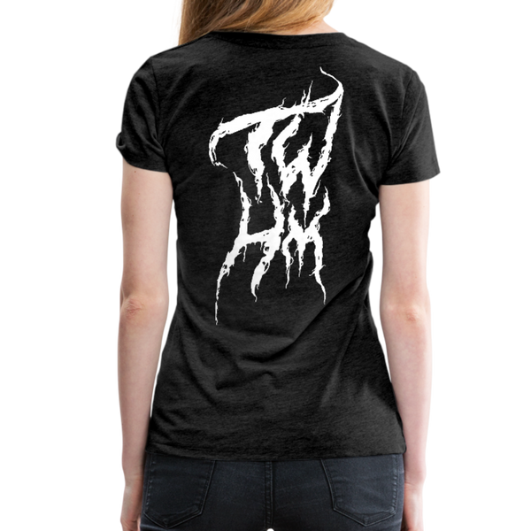 TWHM Fire Graffiti White Letter Women’s Premium T-Shirt - charcoal gray