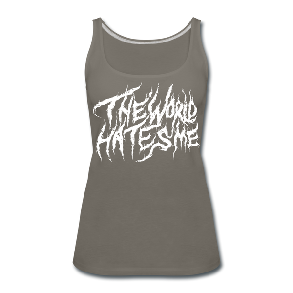 TWHM Fire Graffiti White Letter Women’s Premium Tank Top - asphalt gray
