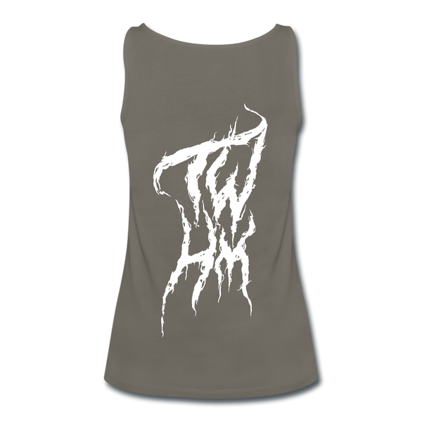TWHM Fire Graffiti White Letter Women’s Premium Tank Top - asphalt gray