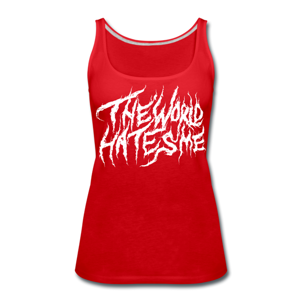 TWHM Fire Graffiti White Letter Women’s Premium Tank Top - red