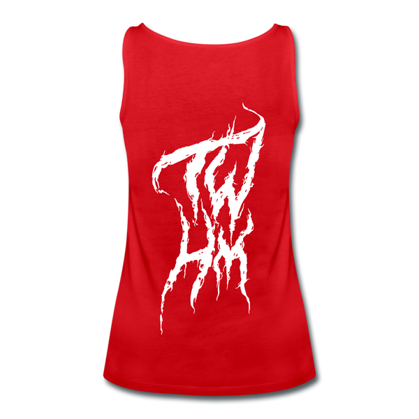 TWHM Fire Graffiti White Letter Women’s Premium Tank Top - red