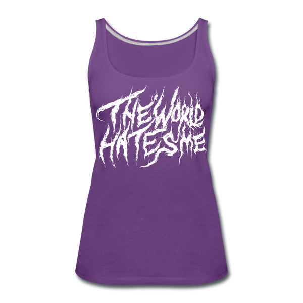 TWHM Fire Graffiti White Letter Women’s Premium Tank Top - purple
