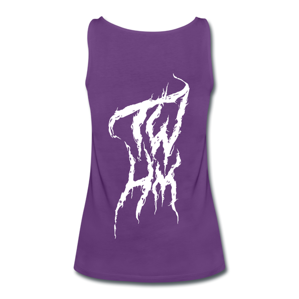 TWHM Fire Graffiti White Letter Women’s Premium Tank Top - purple