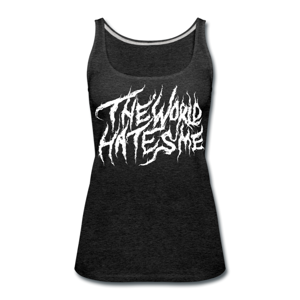 TWHM Fire Graffiti White Letter Women’s Premium Tank Top - charcoal gray