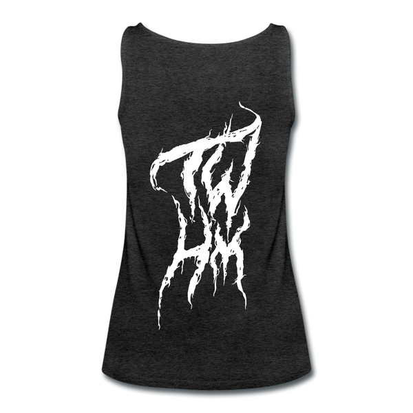 TWHM Fire Graffiti White Letter Women’s Premium Tank Top - charcoal gray