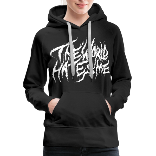 TWHM Fire Graffiti White Letter Women’s Premium Hoodie - black