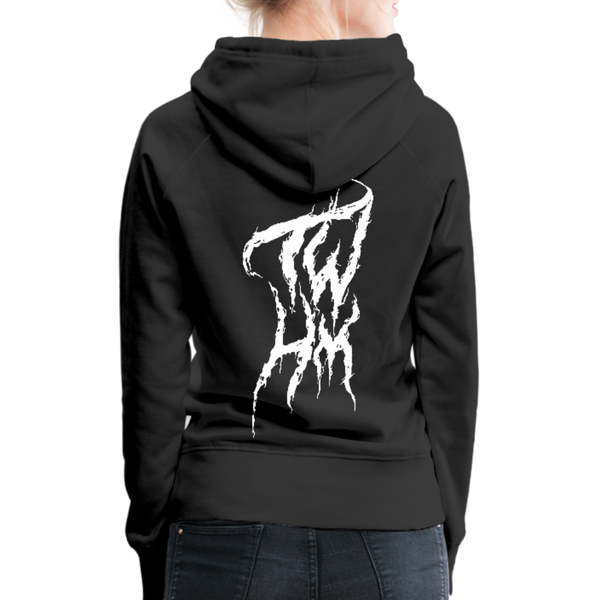 TWHM Fire Graffiti White Letter Women’s Premium Hoodie - black