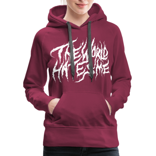 TWHM Fire Graffiti White Letter Women’s Premium Hoodie - burgundy
