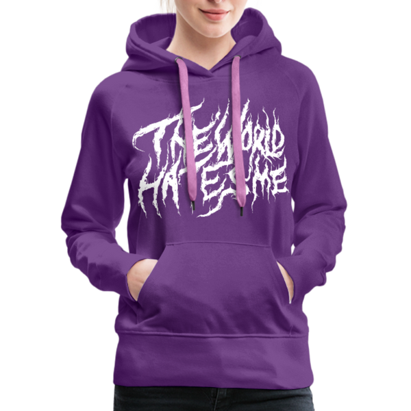 TWHM Fire Graffiti White Letter Women’s Premium Hoodie - purple