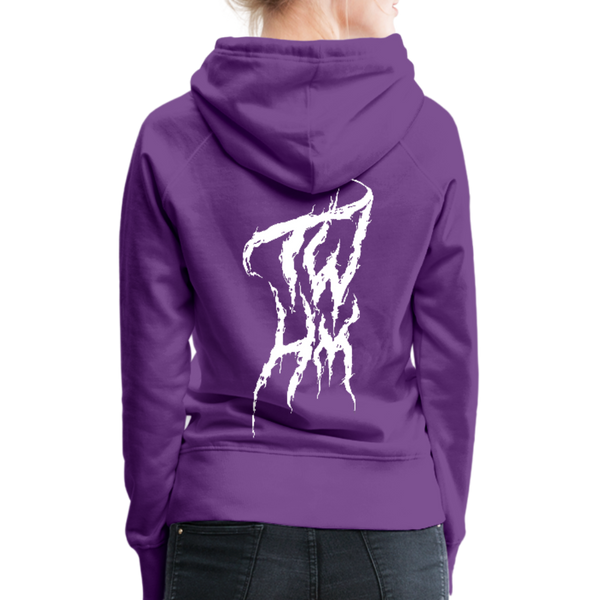 TWHM Fire Graffiti White Letter Women’s Premium Hoodie - purple
