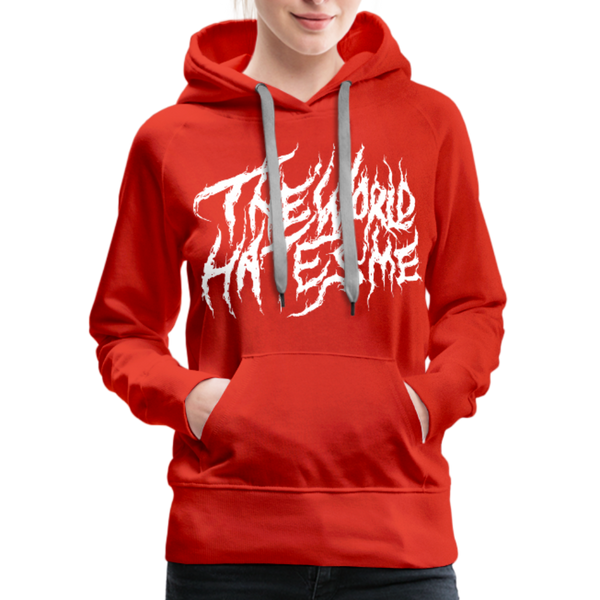 TWHM Fire Graffiti White Letter Women’s Premium Hoodie - red