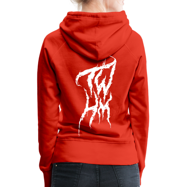 TWHM Fire Graffiti White Letter Women’s Premium Hoodie - red