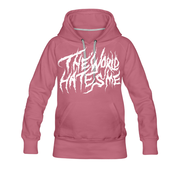 TWHM Fire Graffiti White Letter Women’s Premium Hoodie - mauve