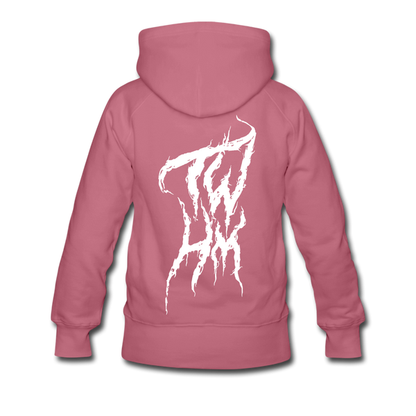 TWHM Fire Graffiti White Letter Women’s Premium Hoodie - mauve