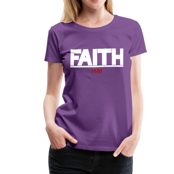 FAITH over fear Women’s Premium T-Shirt - purple