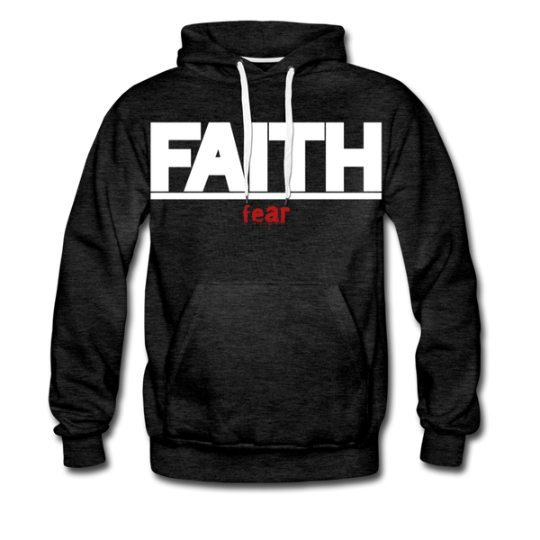 FAITH over fear Men’s Premium Hoodie - charcoal gray