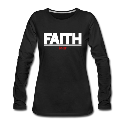 FAITH over fear Women's Premium Long Sleeve T-Shirt - black