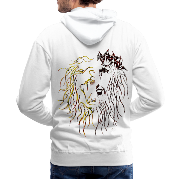 Lion Of Judah Tribal Gold Men’s Premium Hoodie - white