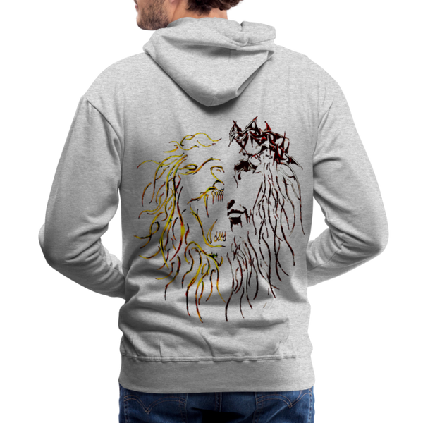 Lion Of Judah Tribal Gold Men’s Premium Hoodie - heather gray