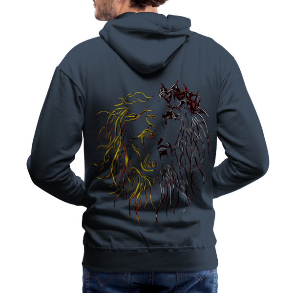 Lion Of Judah Tribal Gold Men’s Premium Hoodie - navy