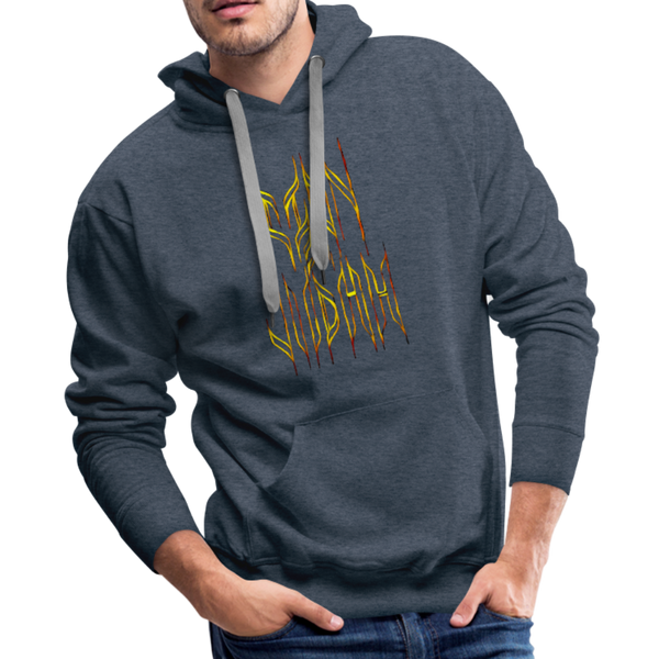Lion Of Judah Tribal Gold Men’s Premium Hoodie - heather denim