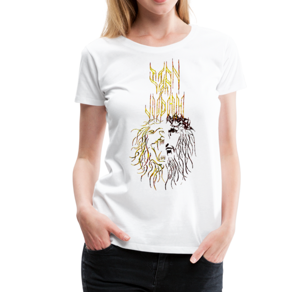 Lion Of Judah Tribal Gold Women’s Premium T-Shirt - white