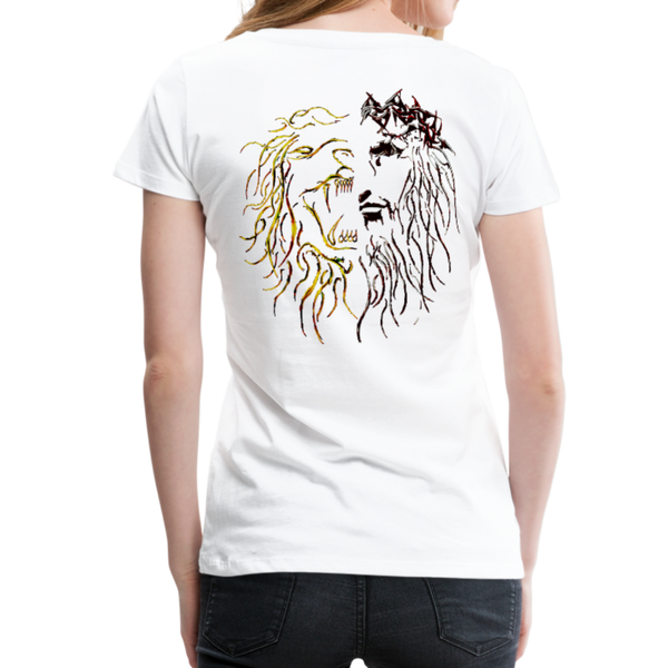 Lion Of Judah Tribal Gold Women’s Premium T-Shirt - white