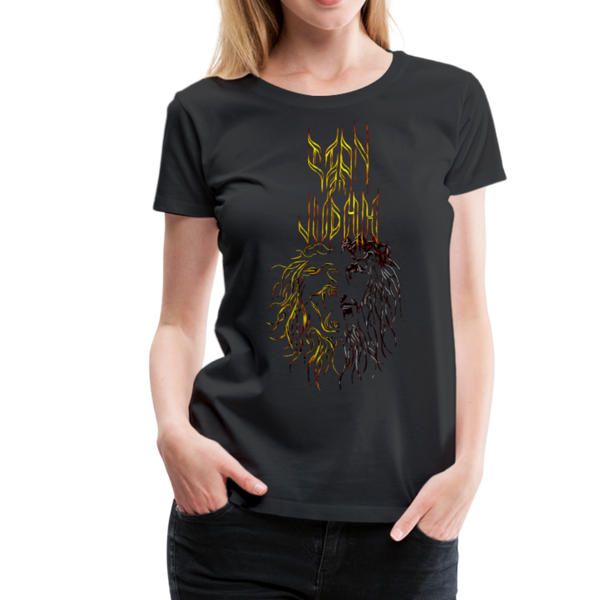 Lion Of Judah Tribal Gold Women’s Premium T-Shirt - black