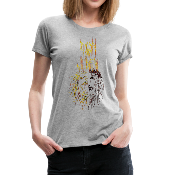 Lion Of Judah Tribal Gold Women’s Premium T-Shirt - heather gray