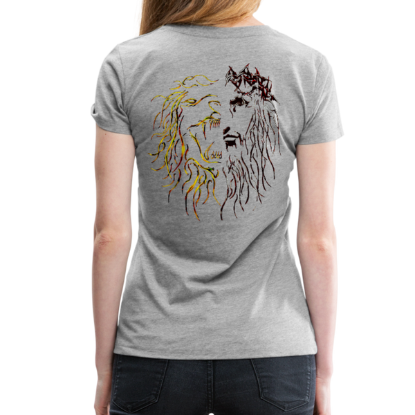 Lion Of Judah Tribal Gold Women’s Premium T-Shirt - heather gray