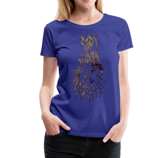 Lion Of Judah Tribal Gold Women’s Premium T-Shirt - royal blue