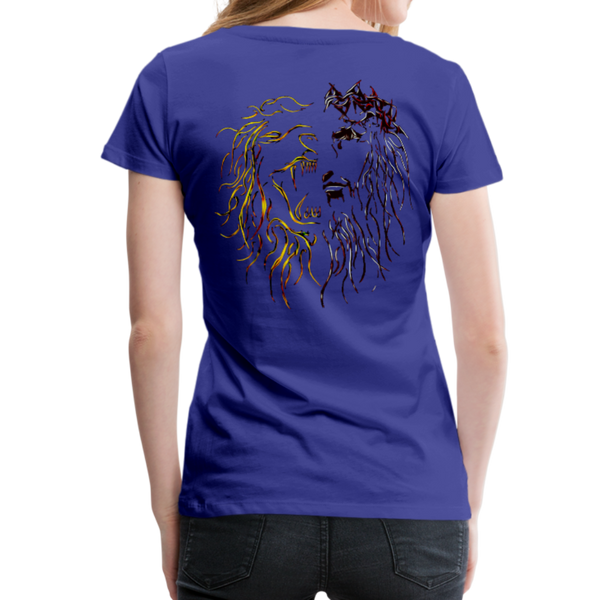 Lion Of Judah Tribal Gold Women’s Premium T-Shirt - royal blue