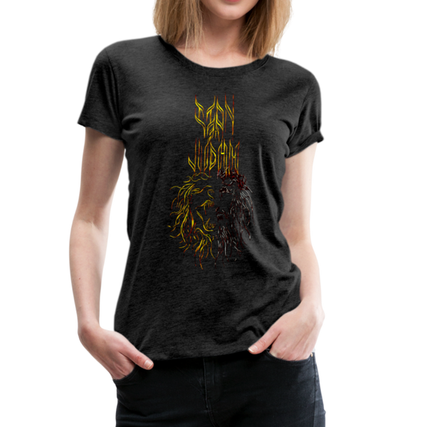 Lion Of Judah Tribal Gold Women’s Premium T-Shirt - charcoal gray