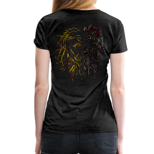 Lion Of Judah Tribal Gold Women’s Premium T-Shirt - charcoal gray