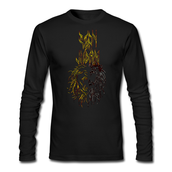 Lion Of Judah Tribal Men's Long Sleeve T-Shirt by Next Level - black