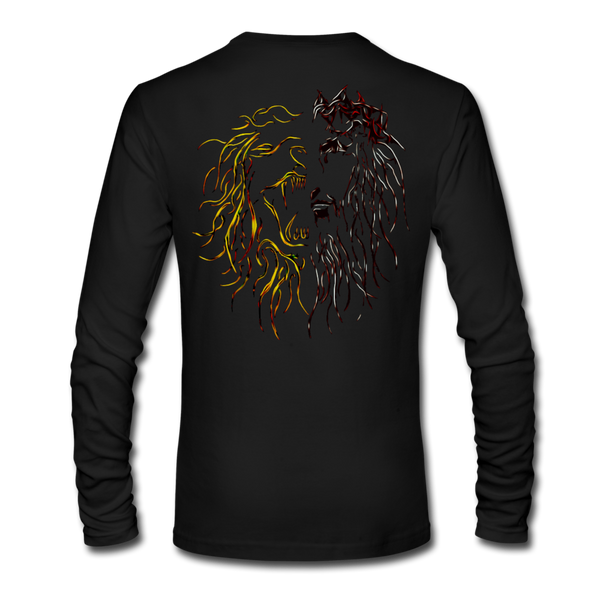 Lion Of Judah Tribal Men's Long Sleeve T-Shirt by Next Level - black